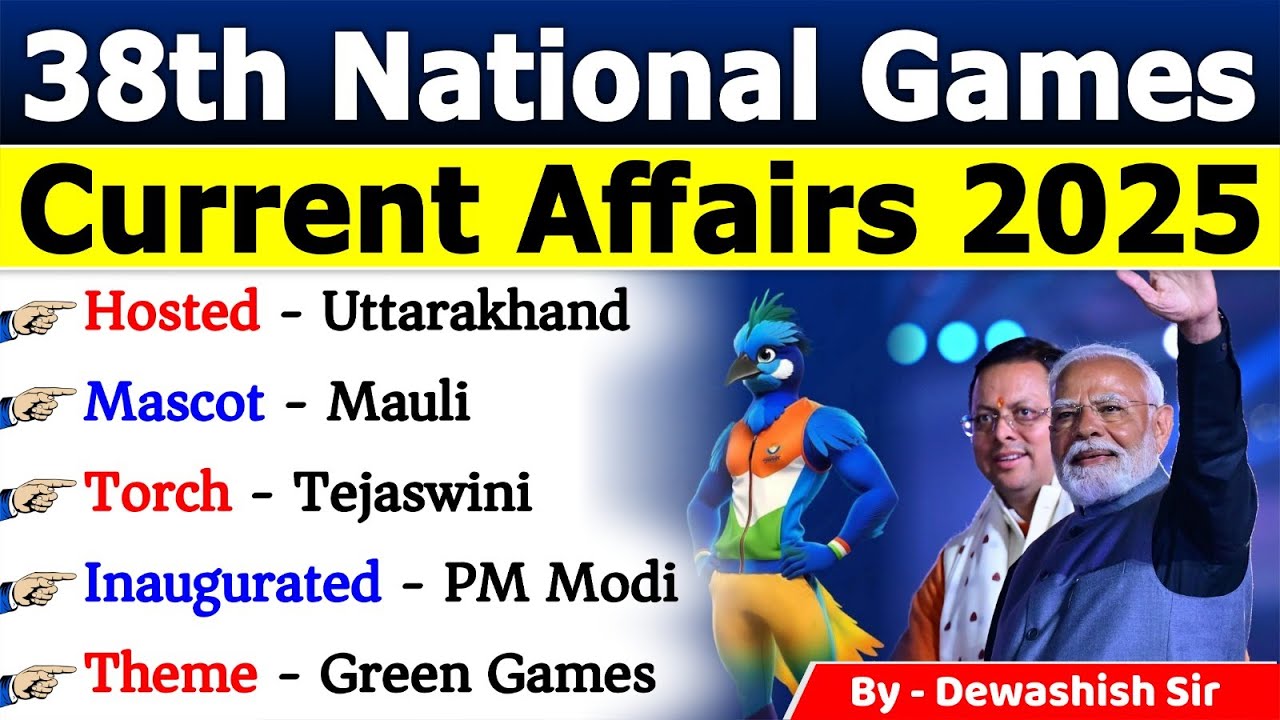 38th National Games 2025 | 38वां राष्ट्रीय खेल 2025 | National Games 2025 | Sports Current Affairs