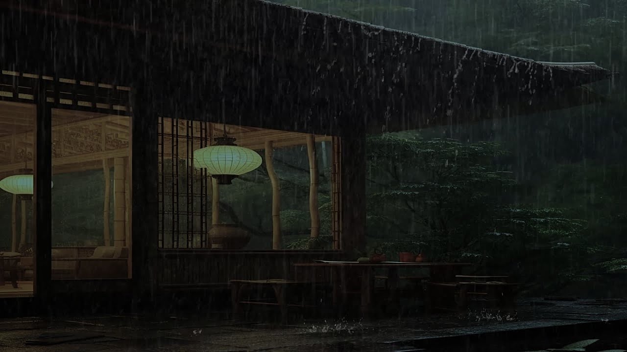 Heavy Rain Sounds on Roof for Sleeping | Sounds for Fall Asleep Fast & Relaxation | DARK SCREEN