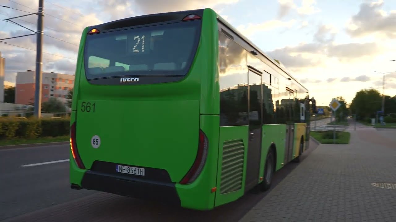 Poland, Elbląg, bus 21 ride from Sanktuarium Matki Bożej Nieustającej Pomocy to Nad Jarem