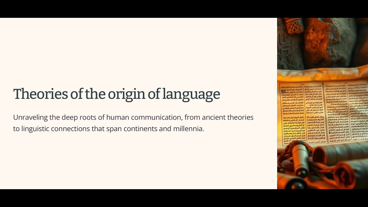 Theories of the origin of language (English) - 1