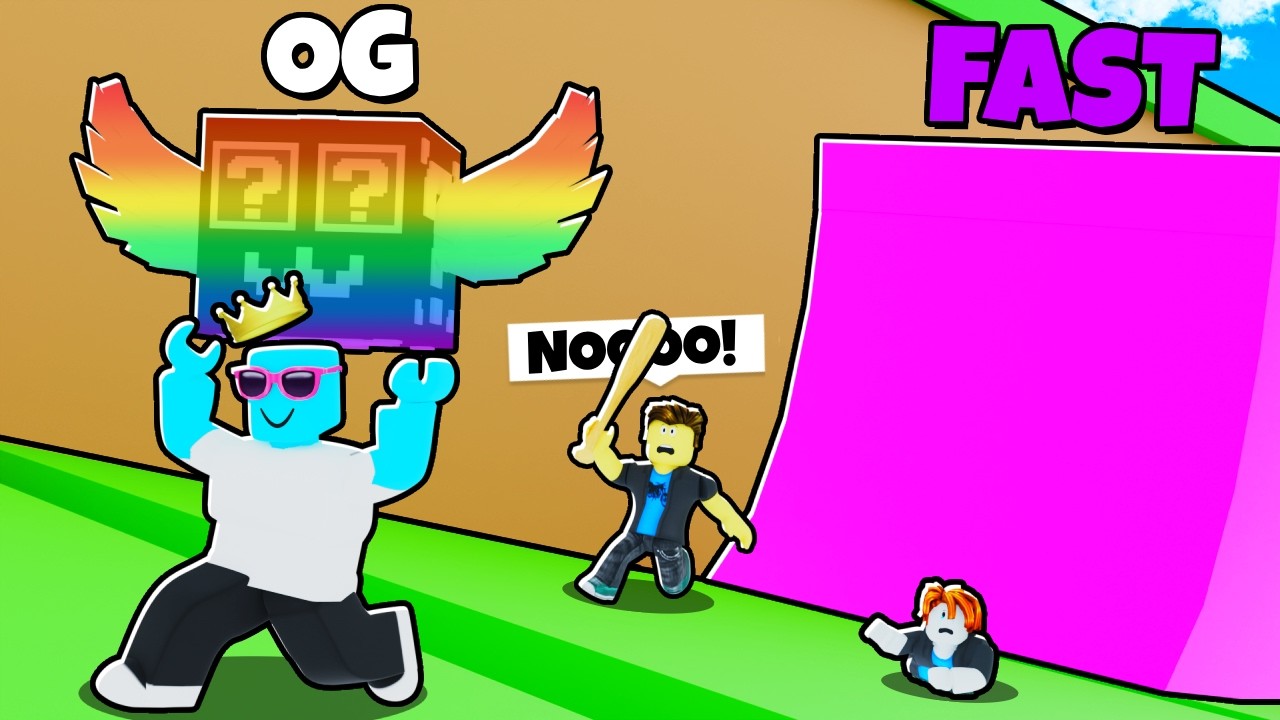 I raced my friends for 10,000 Robux in Escape Waves for Lucky Blocks!