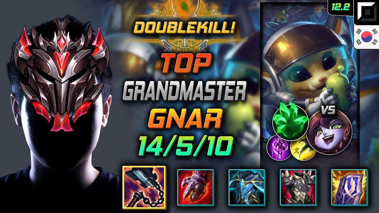 GrandMaster Gnar Top vs Lulu - Гнар Потрошитель Хватка нежити - LOL KR 12.2
