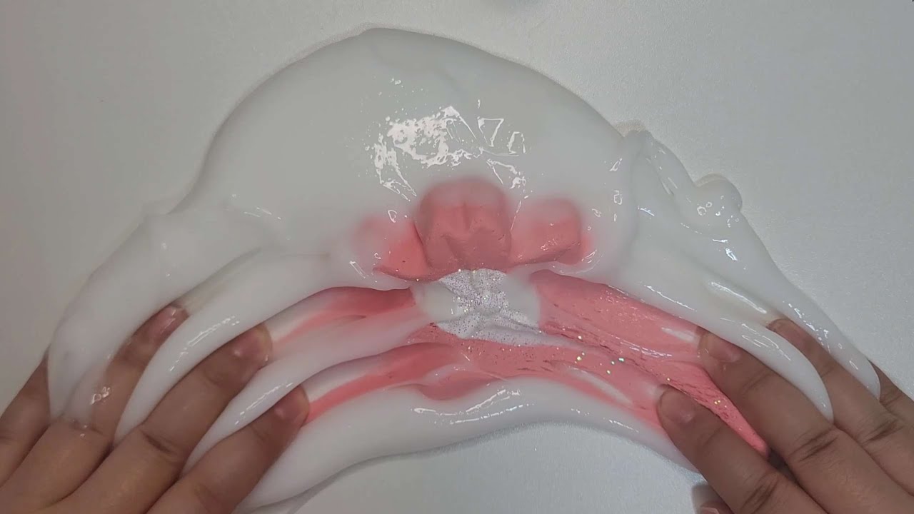 벚꽃이 피어난 듯한 소리… 분홍 점토 슬라임 ASMR | No Talking | Slime Sounds