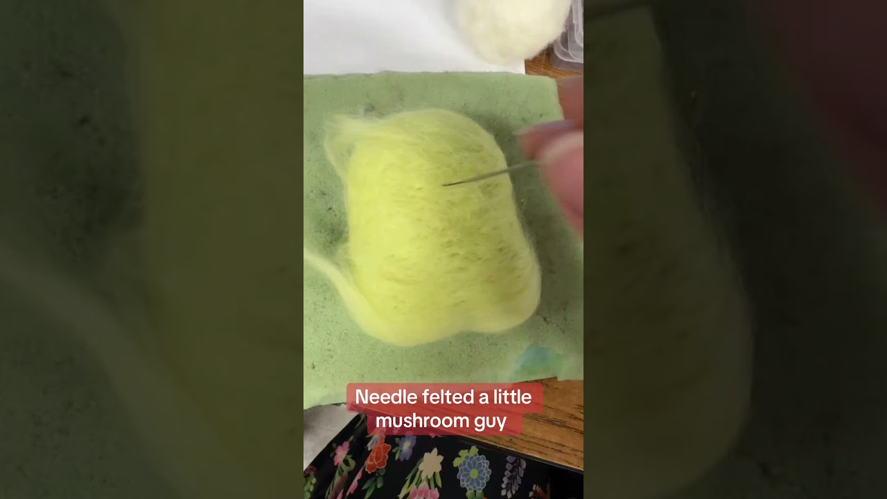 Needle felted a little mushroom guy for my niece. #needlefelting #felting #woolart #woolencraft