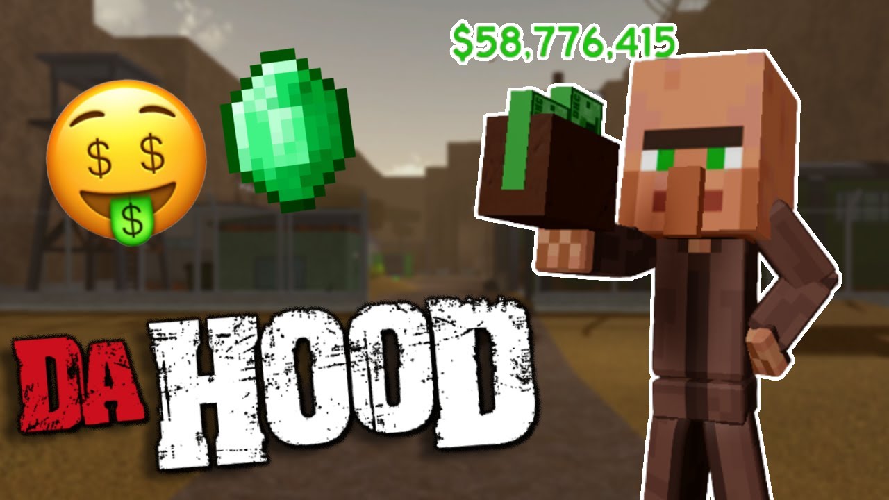 ТРОЛЛИНГ в качестве жителя деревни Майнкрафт в ROBLOX DA HOOD