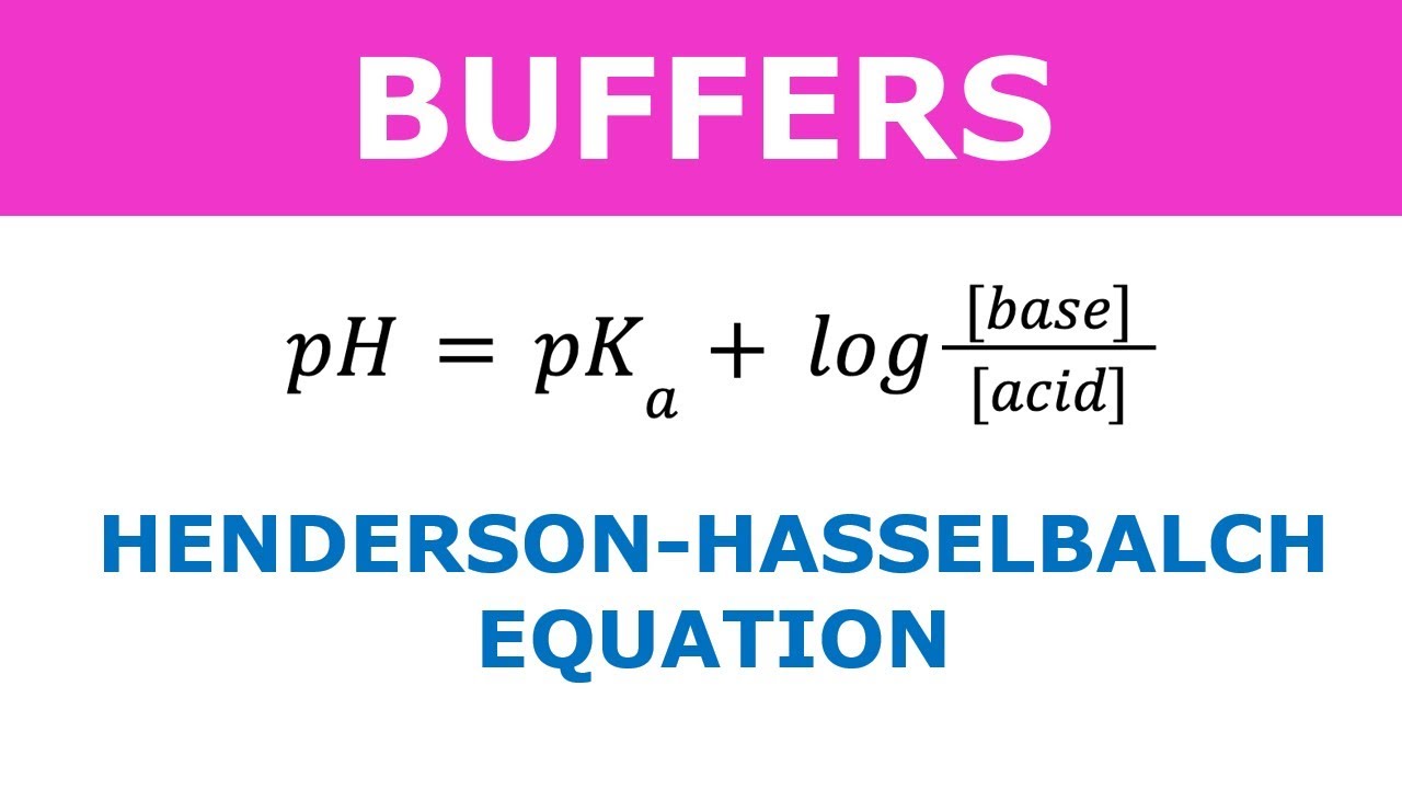 Buffers, Henderson-Hasselbalch Equation - Equilibrium