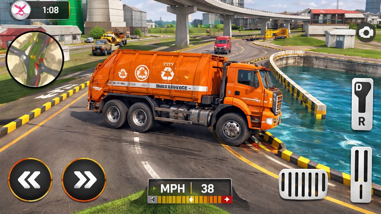Garbage Truck Driving Simulator Gameplay – Realistic Trash Truck Missions | Roadex Gaming