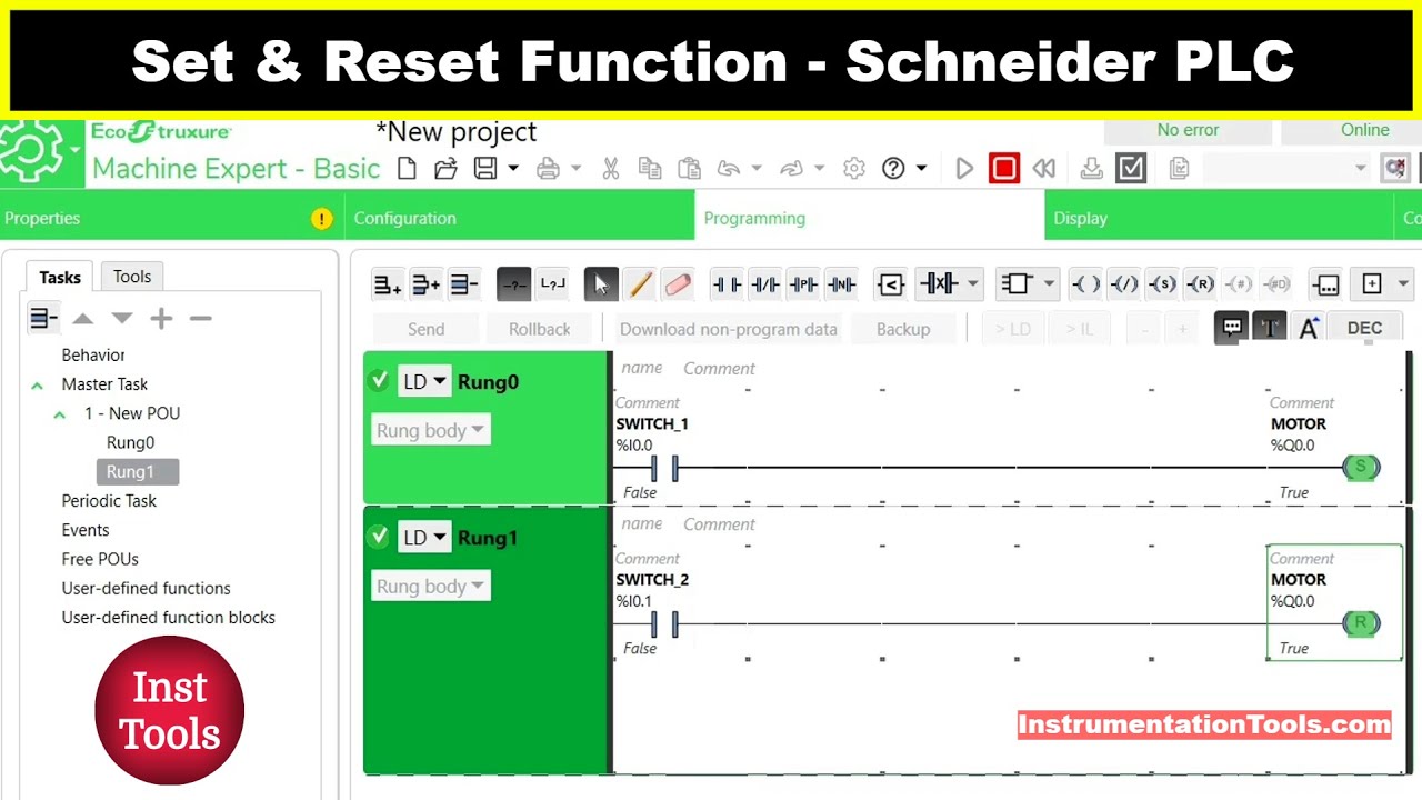 Set and Reset Function - Schneider PLC Training Course