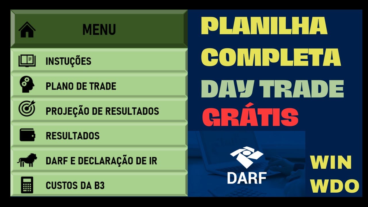 Planilha Mini &Iacute;ndice e Mini D&oacute;lar (RESUMO) - Baixar Planilha Day Trade - Darf/IR | AULA 01