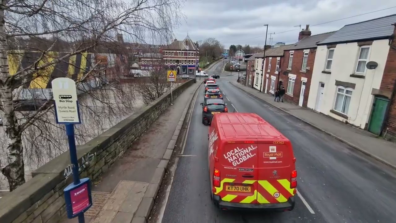 Bus Ride First South Yorkshire Route 11 Herdings to Sheffield Centre, HEV Wright Streetdeck, 21/2/23