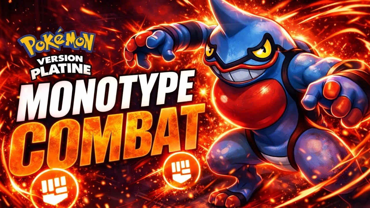 J'ai fini Pok&eacute;mon PLATINE, mais en Monotype COMBAT !