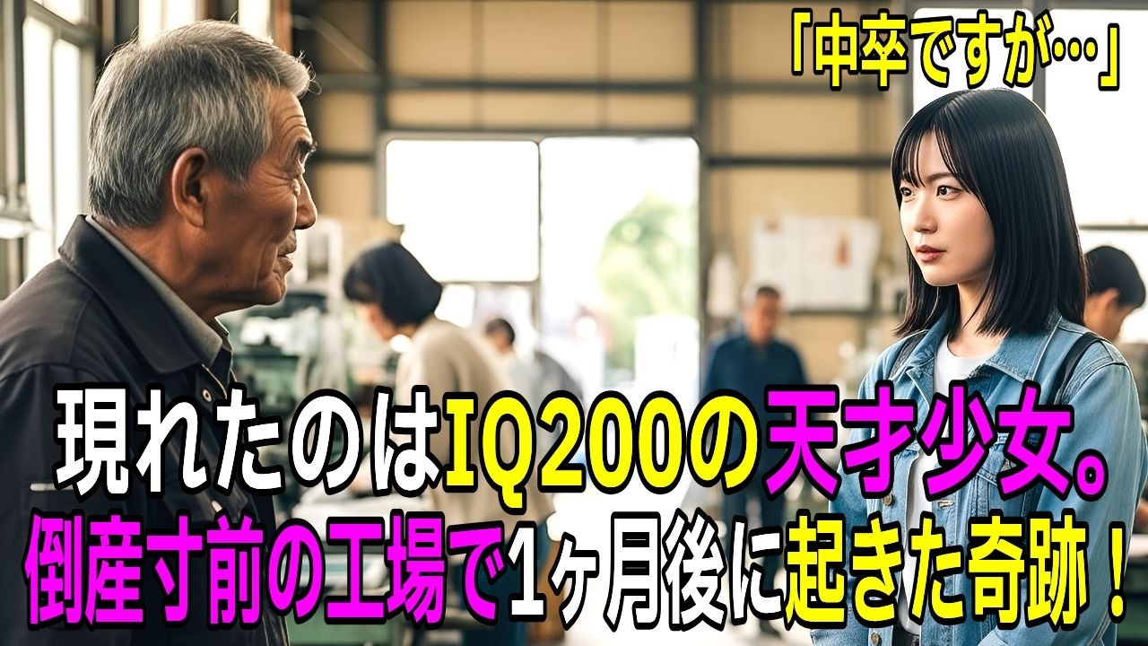 「中卒ですが…」現れたのはIQ200の天才少女。倒産寸前の工場で1ヶ月後に起きた奇跡！【感動する話】【朗読】