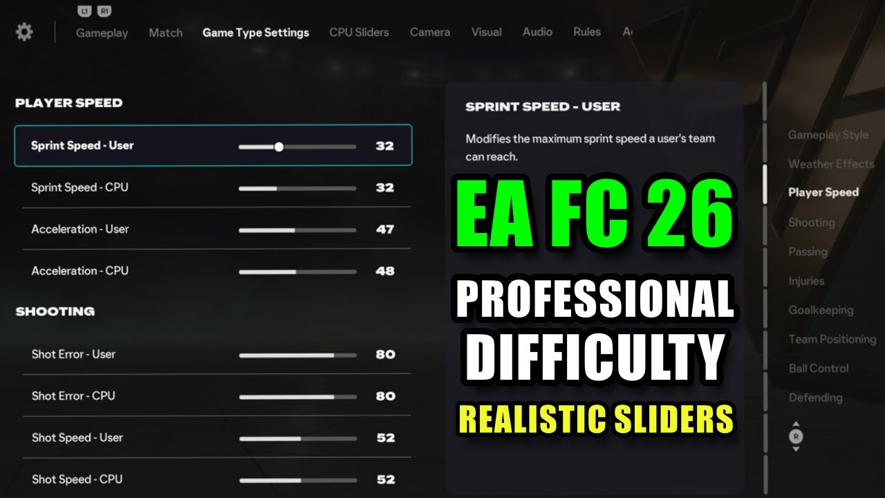 EA FC 26 Профессиональная сложность. Реалистичные настройки сложности для всех матчей.