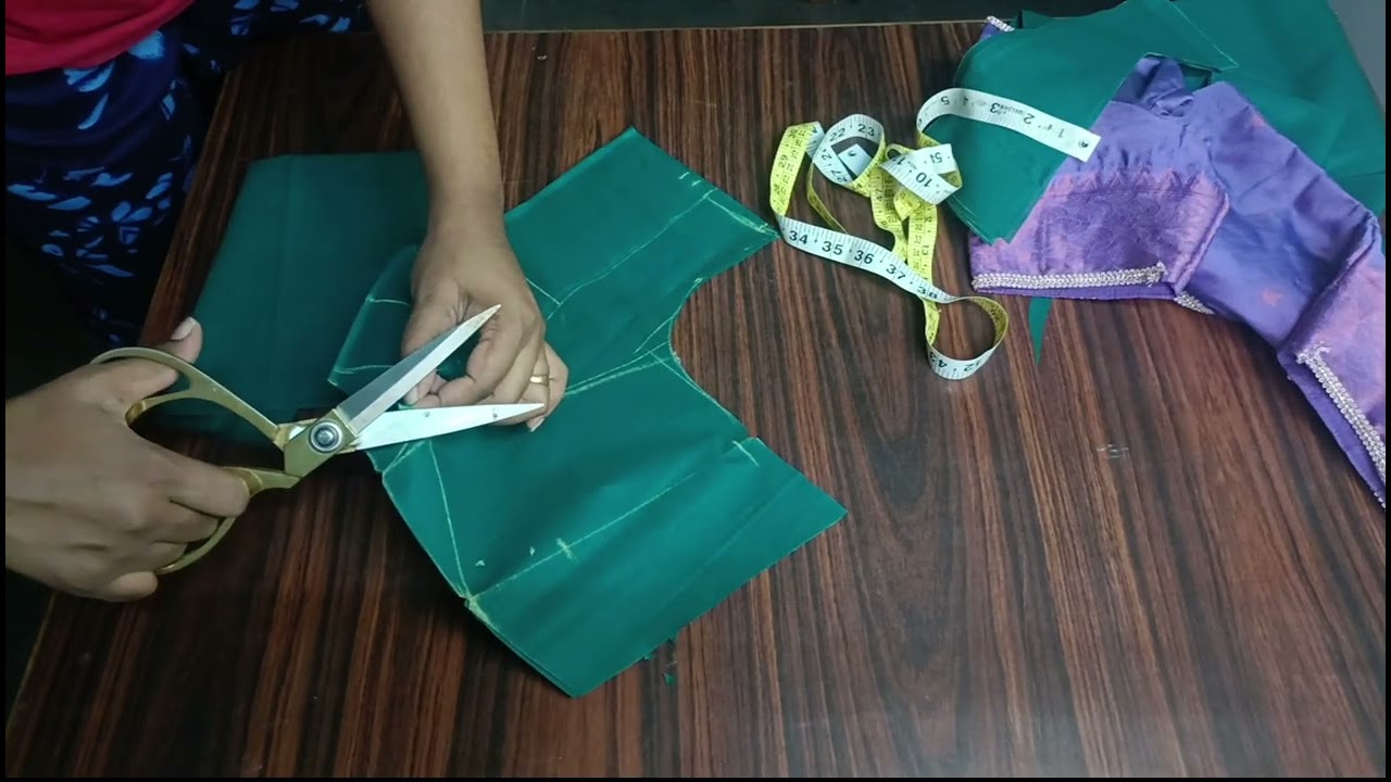 Normal blouse with designer neck cutting and stitching Part-1