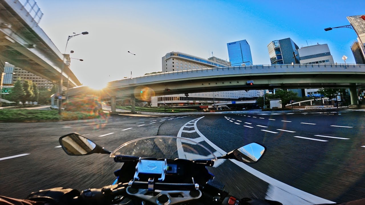 4K Motorcycle Ride in Tokyo Japan at 6AM sunday morning after the rain POV