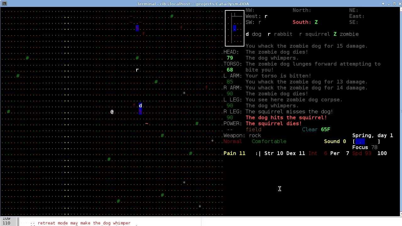 CDDA lua dog AI test