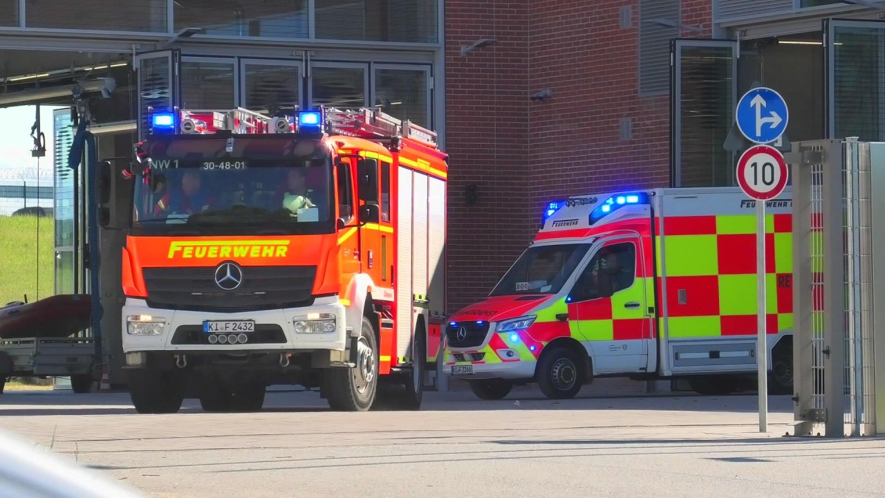 DOPPELALARM BF KIEL NORD (HLF+RTW) + (TLF+RTW) Feuerwehr und rettungswagen ausrücken