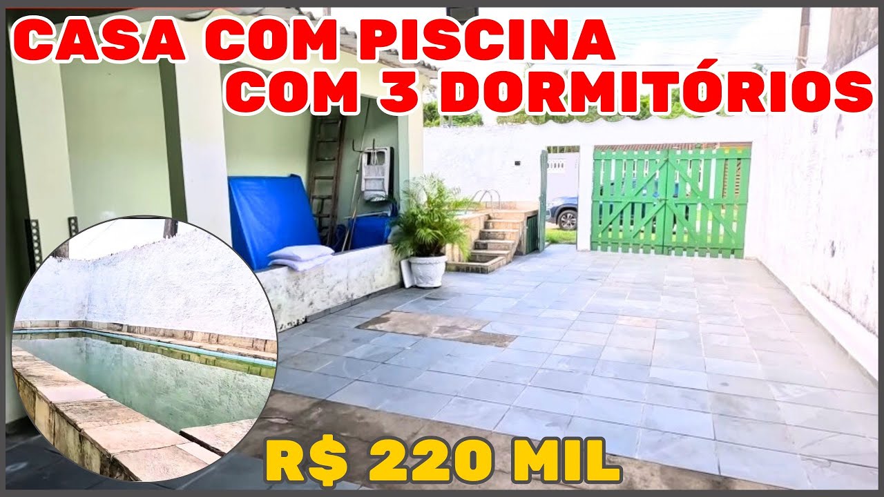 Casa Com Piscina R$ 220 MIL em Itanhaém Litoral Sul de São Paulo