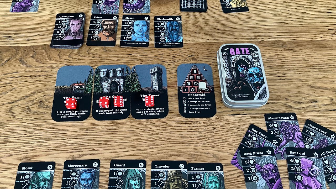 Gate. Solo game by Jason Glover published by Game Crafter