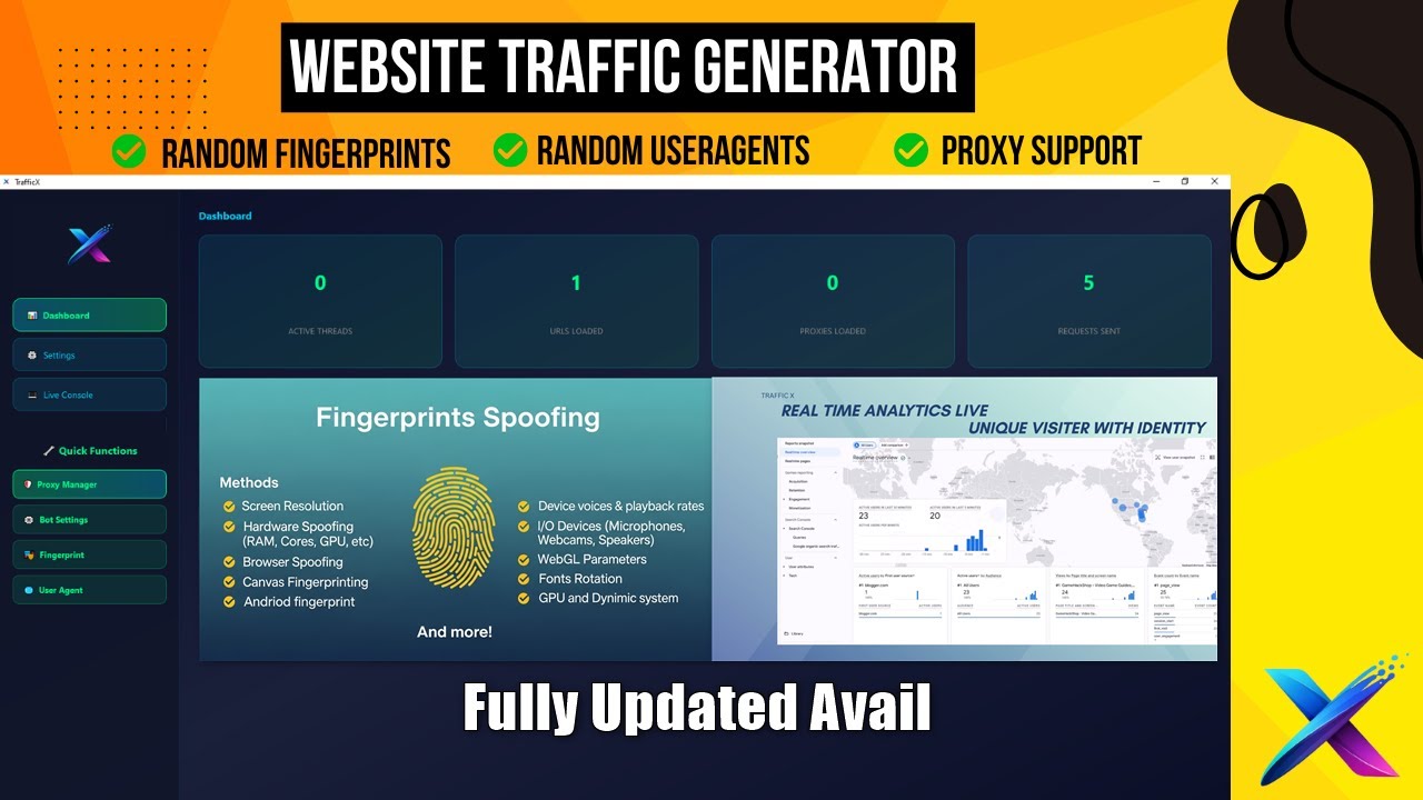 Программное обеспечение TRAFFIC X: Мощный бот для обработки трафика в режиме реального времени, в...