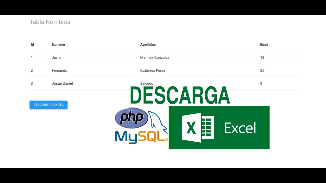 Exportar Excel  PHP y MYSQL   Fácil...!!!