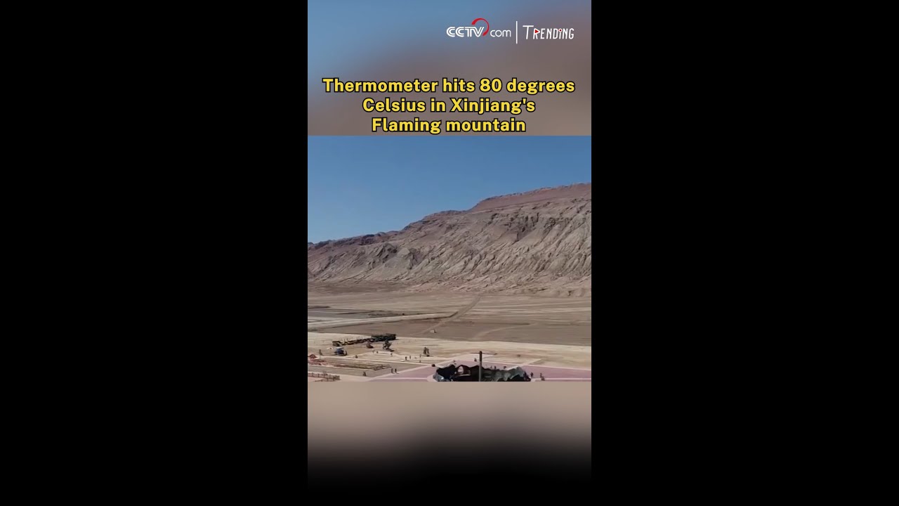 Thermometer hits 80 degrees Celsius in Xinjiang's Flaming mountain