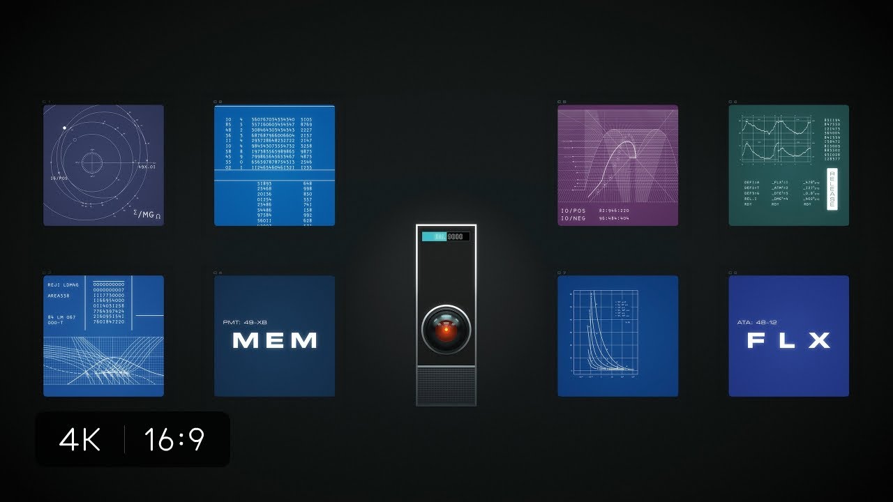 HAL 9000 Console Screensaver 4K (16:9 Widescreen)