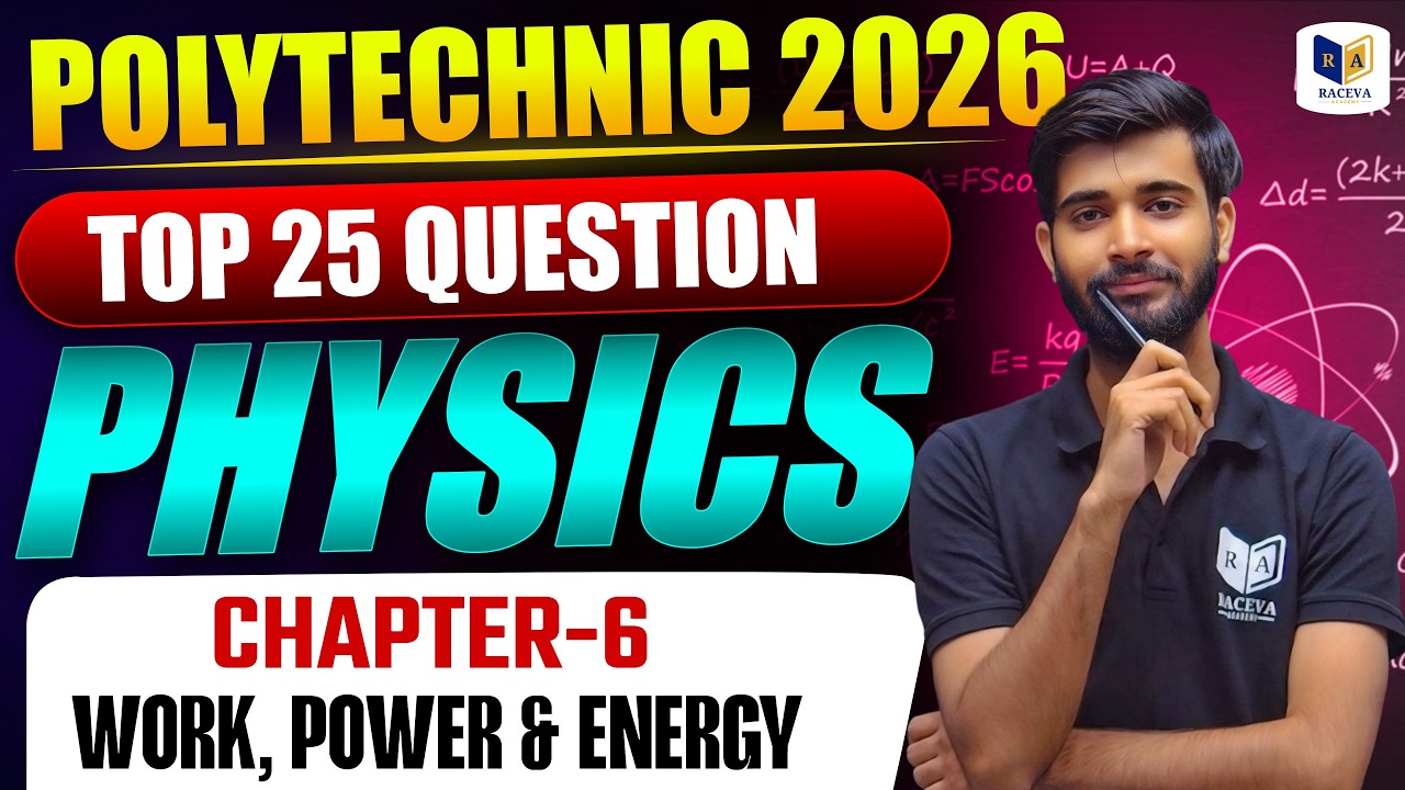 Polytechnic 2026 Physics Top 25 Questions | Work Power & Energy | JEECUP 2026 Most Important