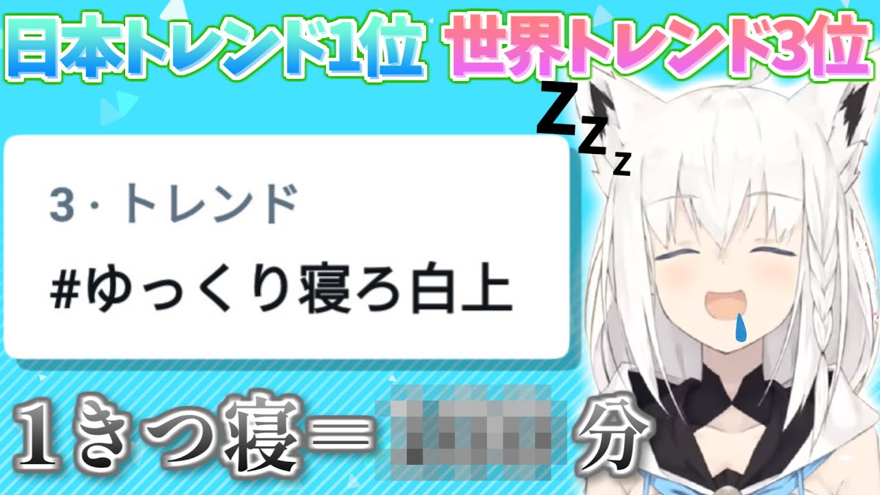 寝坊して日本＆世界トレンドを取る白上フブキ【ホロライブ 切り抜き 】