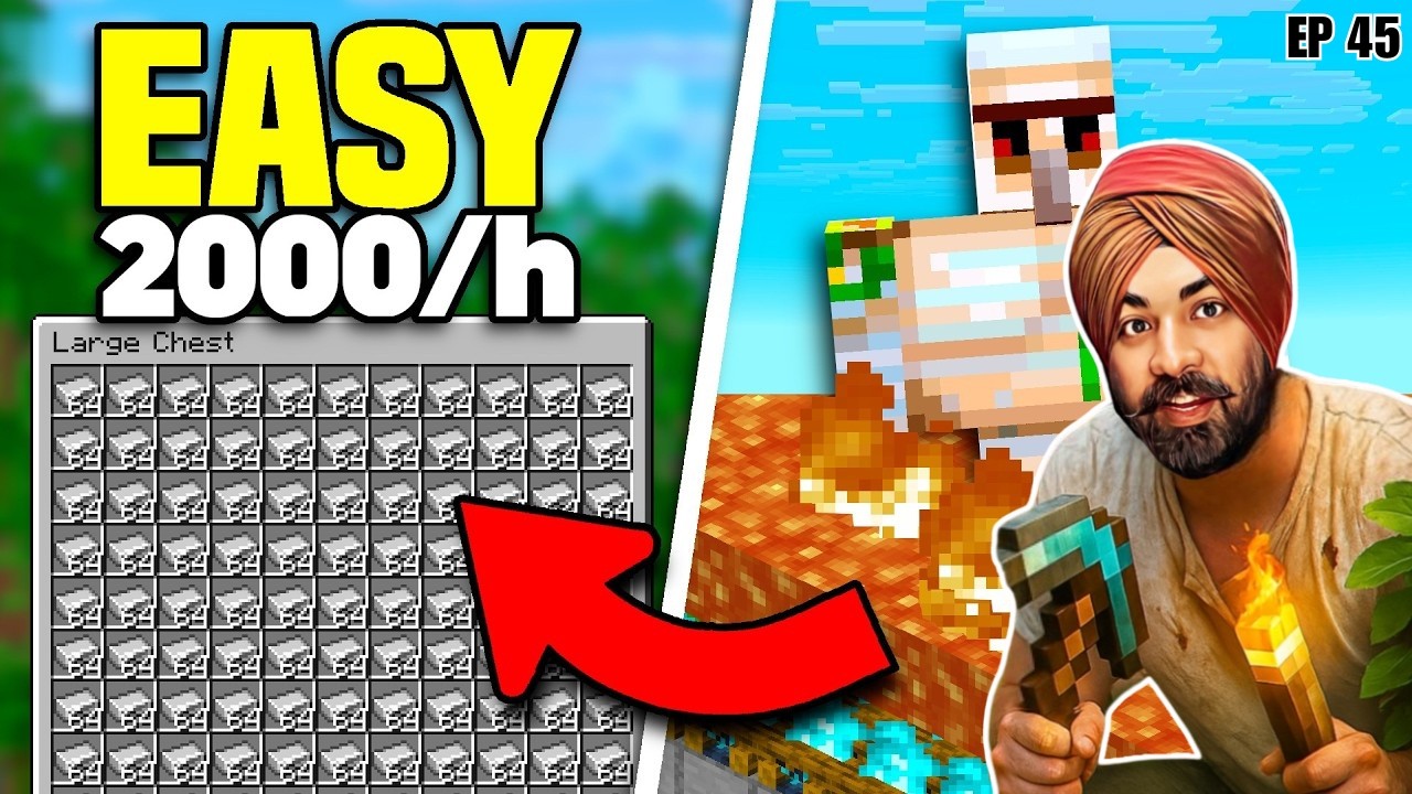 Minecraft Survival EP 46 | NEW BEST Iron Farm 🔩 | Unlimited Iron (Easy & Fast)
