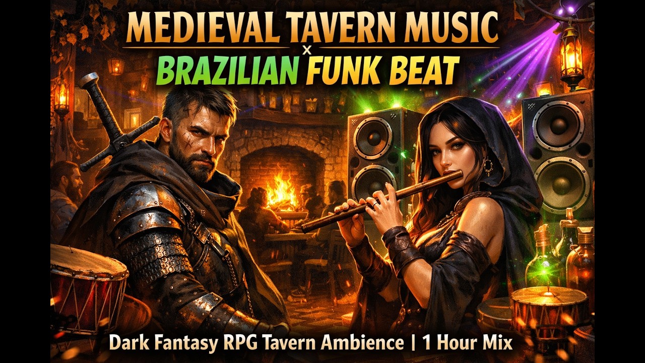 🎧 Medieval Tavern Music x Brazilian Funk Beat 🍺 Dark Fantasy RPG Ambience (1 Hour Mix)