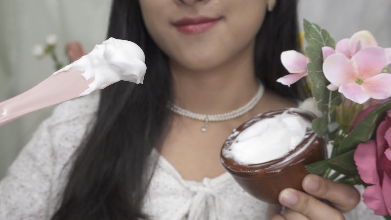 ASMR 시각적 팅글! 요정 얼굴에 거품 발라주기 Put bubble on your face [한국어/KOREAN]