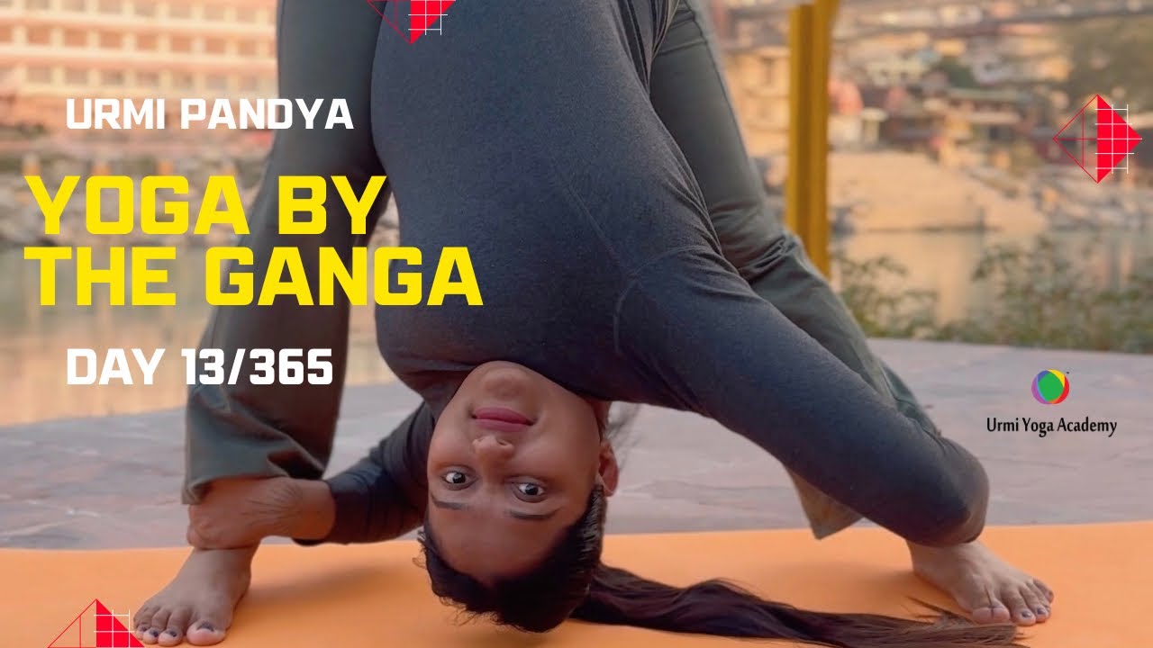 Day 13/365 Yoga near Ganga Ghat Rishikesh | Yoga with Urmi Pandya 
