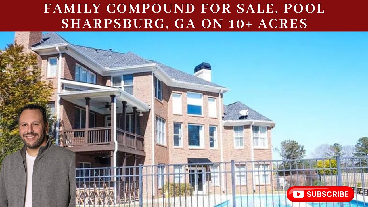 Family Compound For Sale In Sharpsburg, GA, Over 10 Acres, 6700+ Sq Ft, Pool!