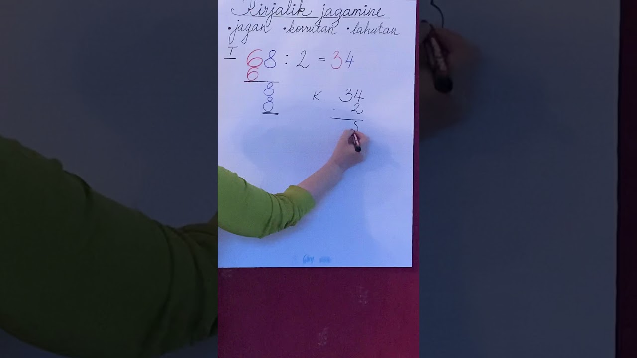 Kirjalik jagamine ühekohalise arvuga 1.