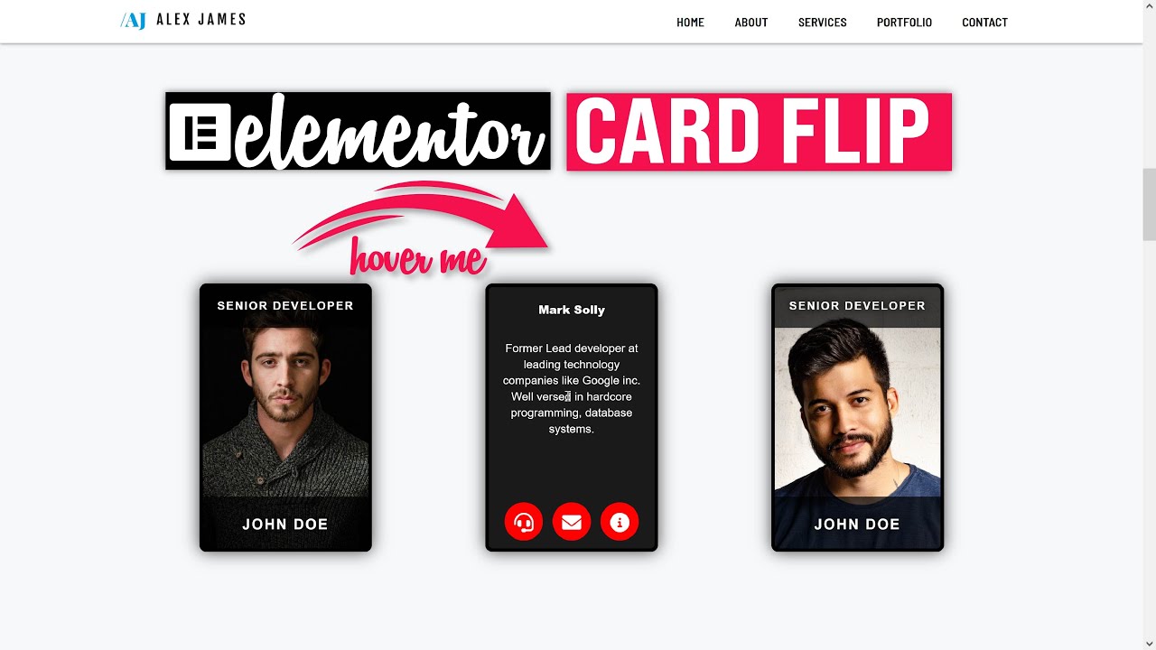 🎴 [Free]-Elementor Card With Flip Animation After Hover