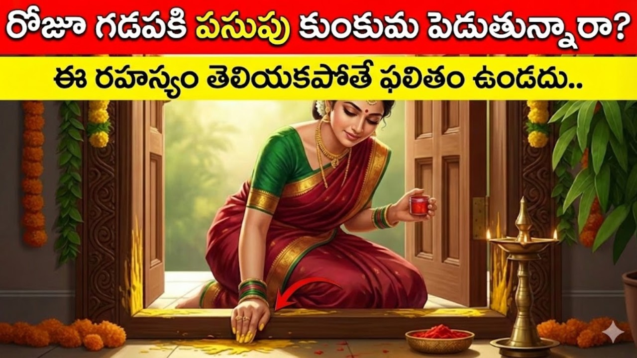 రోజూ గడపకి పసుపు కుంకుమ పెడుతున్నారా..? ఈ రహస్యం తెలియకపోతే ఫలితం ఉండదు..!! ధర్మసందేహాలు II