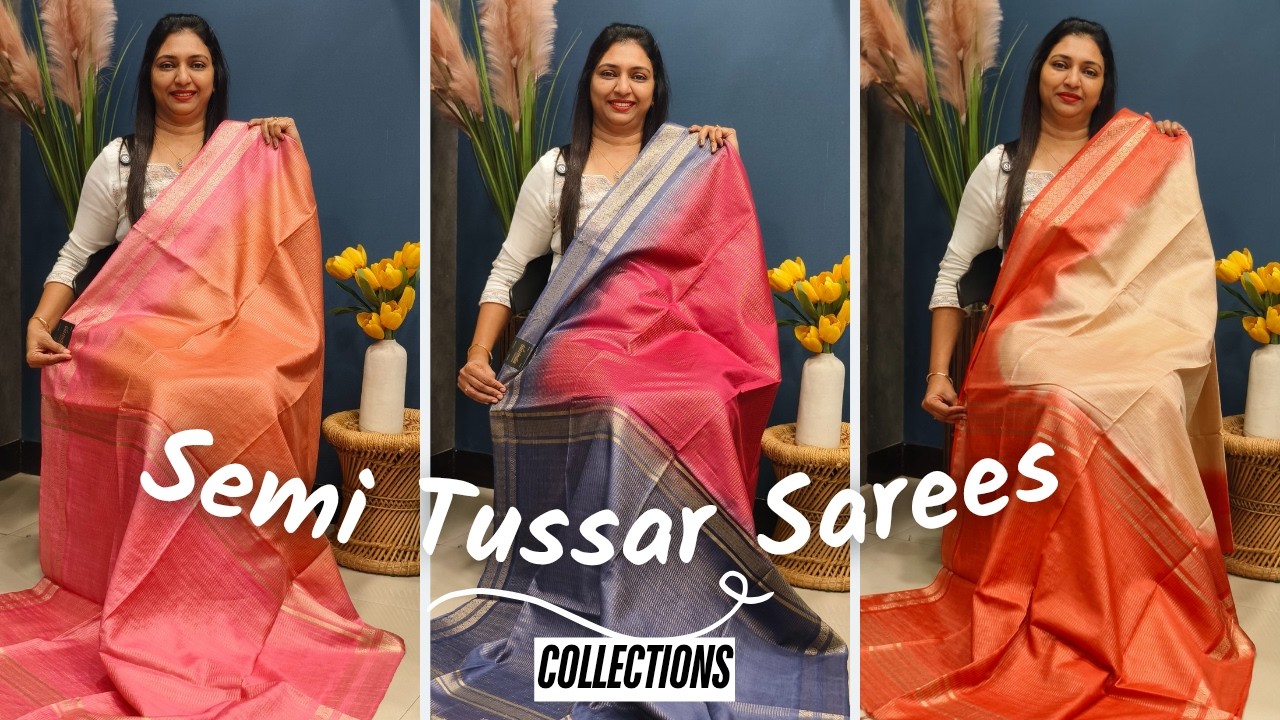 ✨ Grace meets tradition in this Semi Tussar saree &ndash; now with FREE shipping! || 𝐆𝐋𝐈𝐓𝐙𝐈𝐍𝐃𝐈𝐀 FASHIONS 🛍
