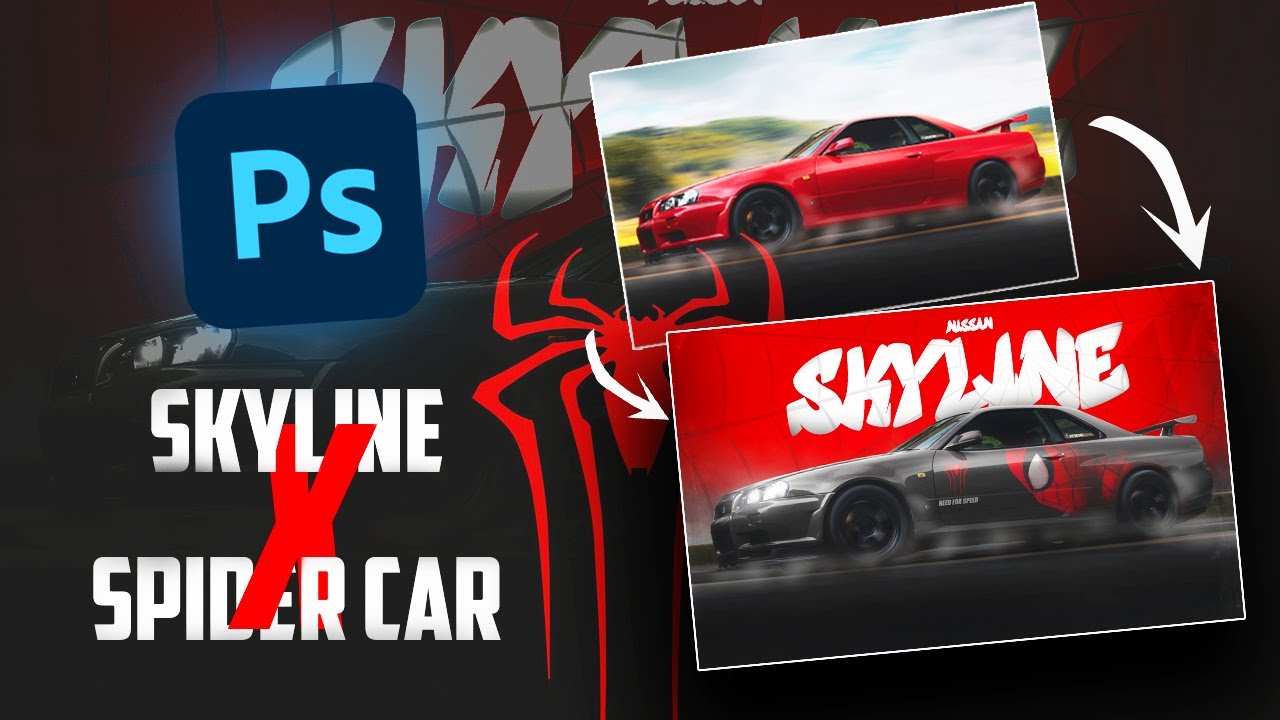 Nissan gtr Car Poster design using photoshop!