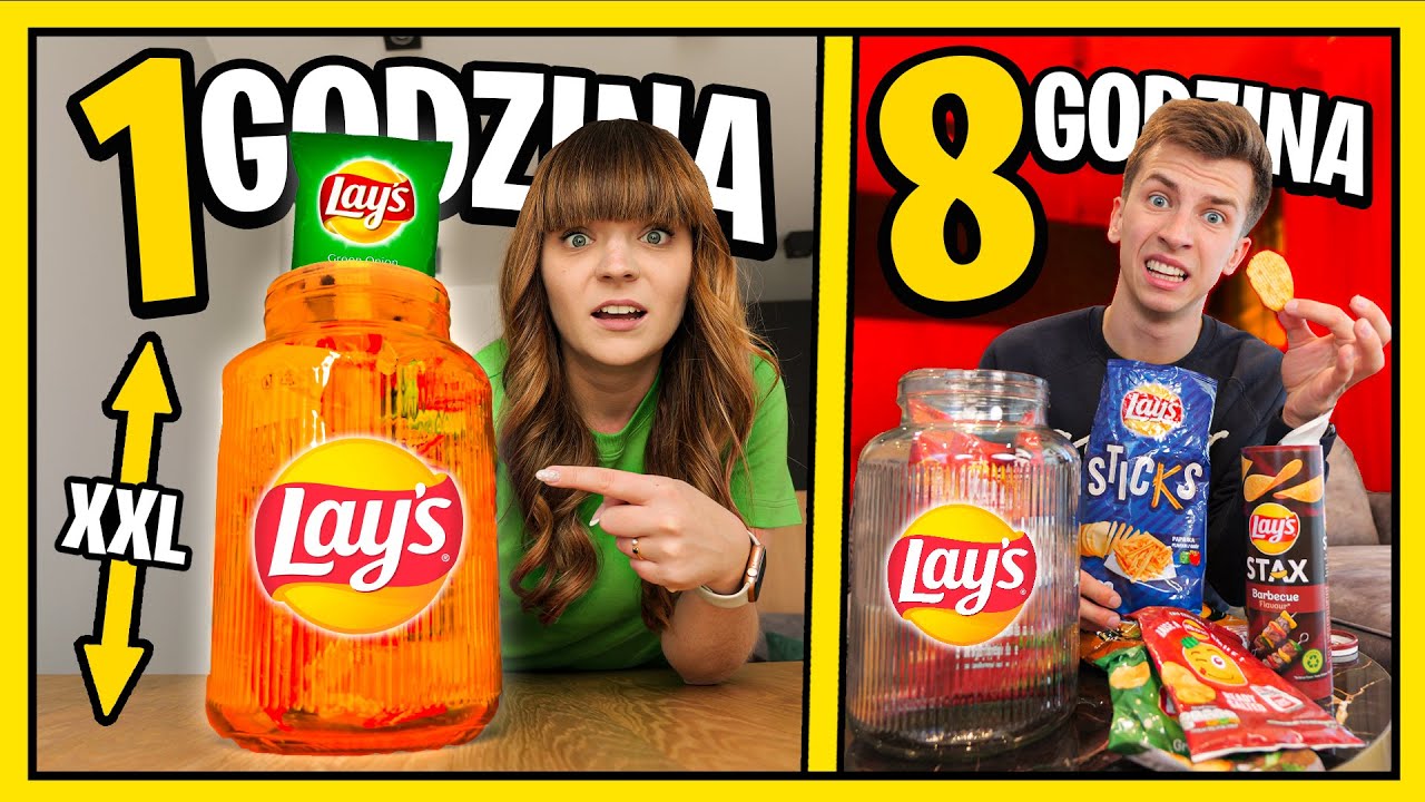 KTO SZYBCIEJ ZJE SŁOIK XXL CHIPS&Oacute;W LAY'S WYGRYWA! ◉_◉