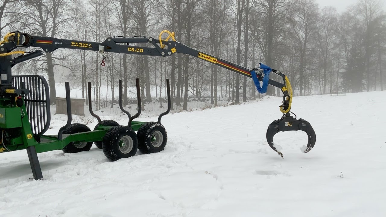 Köp Skogsvagn Farma T9 med kran och grip 9 tons på Klaravik