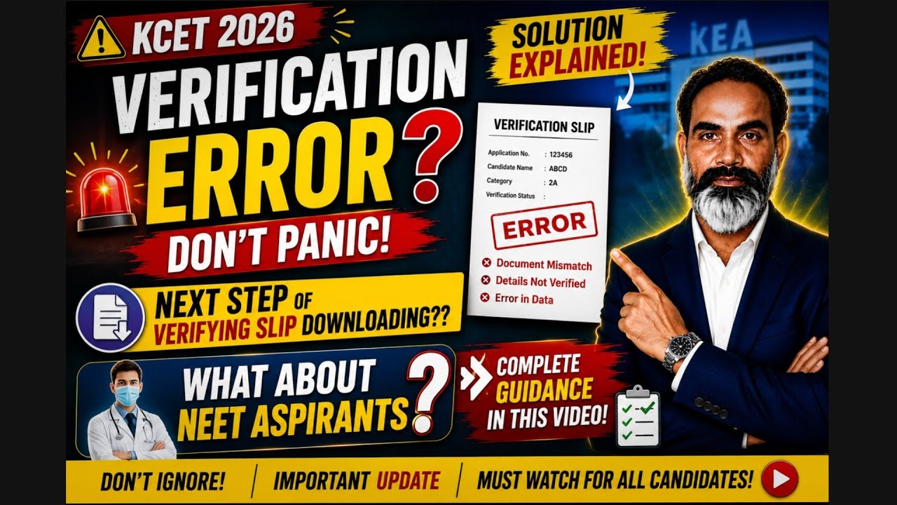 KCET verification slip error | what should do NEET students for preround option entry @MATHSTechy 