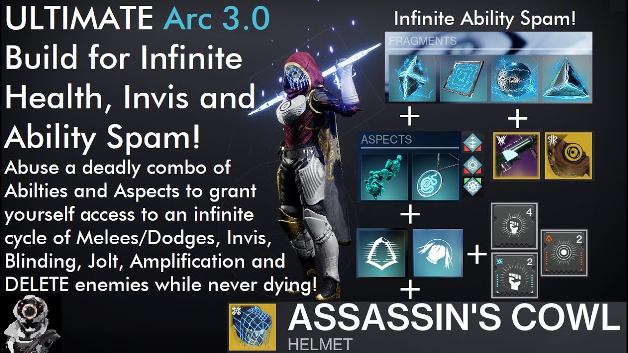 Destiny 2: The ULTIMATE Invincible Infinite Ability Spamming Arc 3.0 Hunter Build! (Build Breakdown)