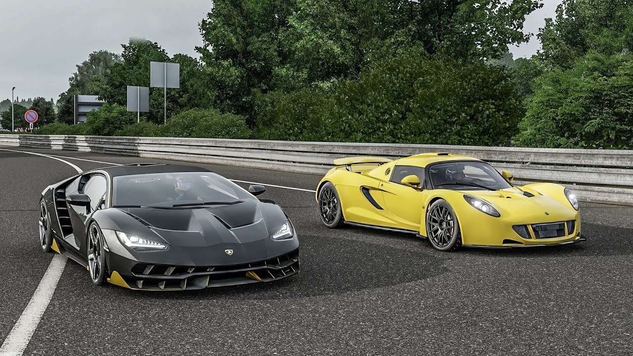 Forza 7 Drag race: Lamborghini Centenario (1130hp) vs Hennessey Venom GT