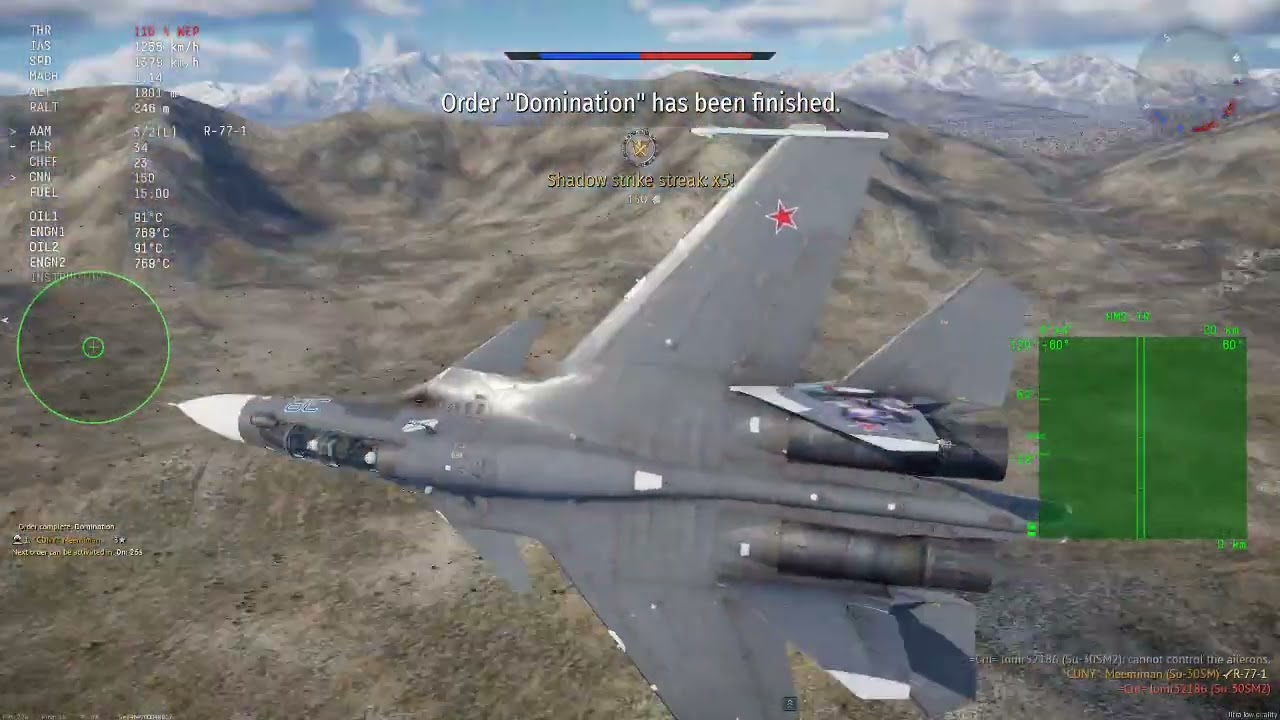SU-30SM endgame 1v4 Air Realistic Battles