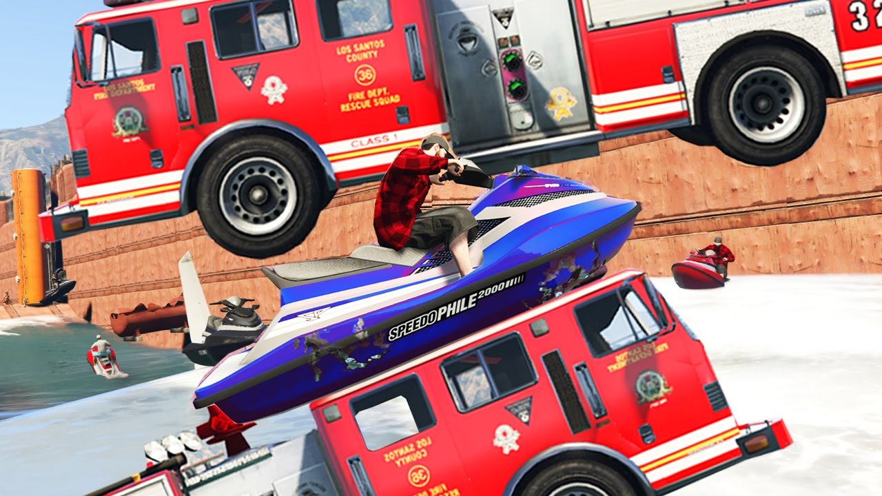 ПРИЖАЛО МЕЖДУ ДВУМЯ ТЯЖЕЛЕННЫМИ ФУРАМИ НА ВОДНОМ ДЕДРАНЕ В GTA 5 ONLINE (ГТА 5ТРОПА СМЕРТИ)