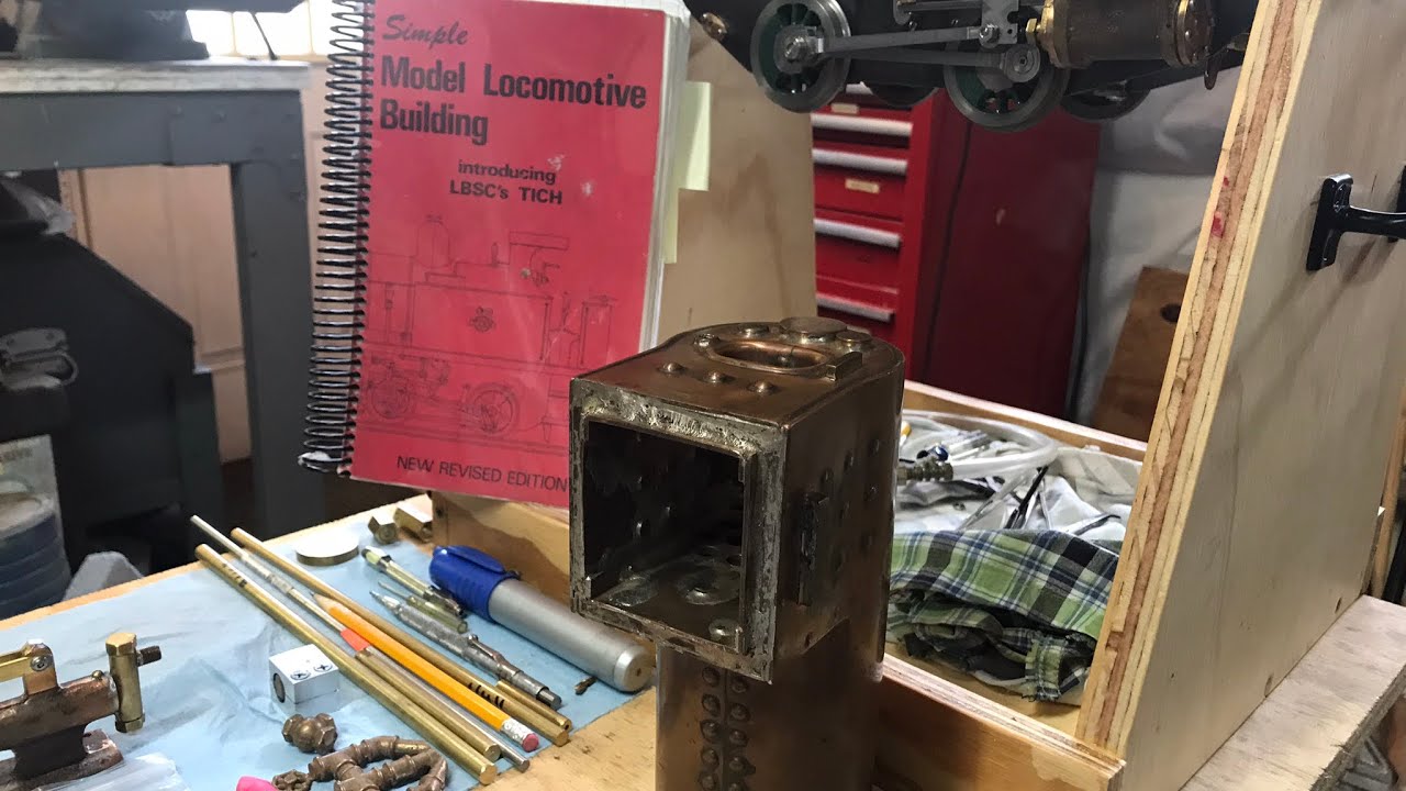 35. LBSC TICH LOCOMOTIVE, boiler pressure test at Fred’s shop.