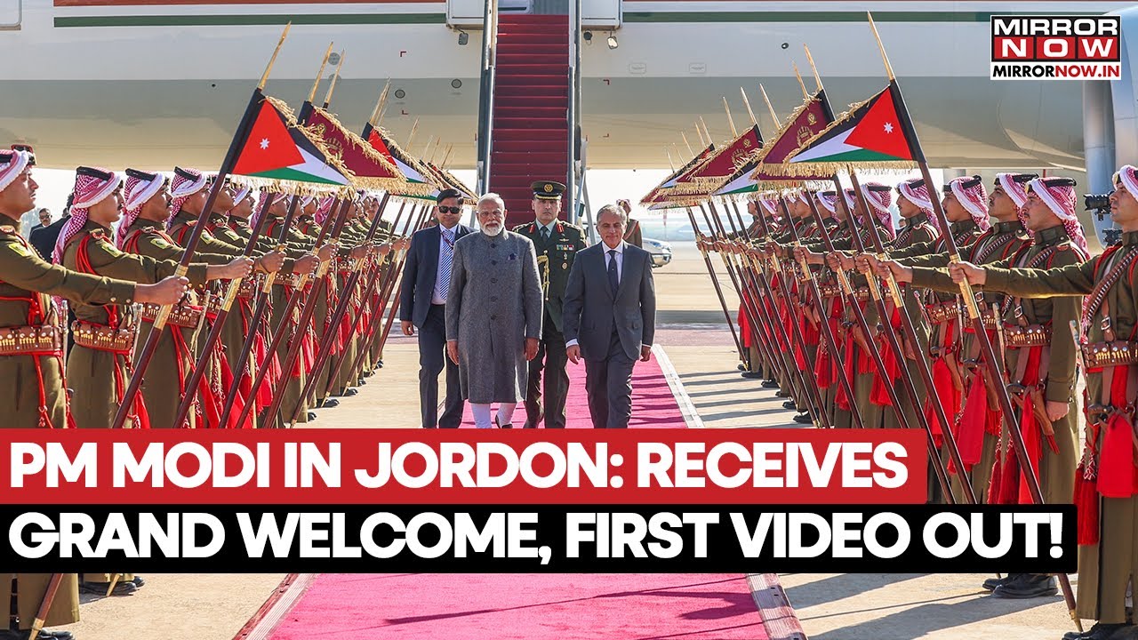 PM Modi In Jordan: Receives Ceremonial Welcome, To Hold Talks With King Abdullah II | 1st Video Out