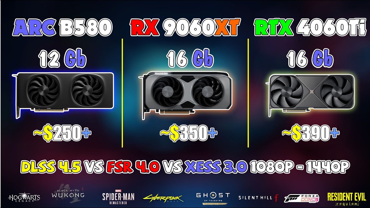 ARC B580 vs RX 9060XT vs RTX 4060Ti: Mid-Range King in 2026? | XeSS 3.0 vs DLSS 4.5 vs FSR 4.0