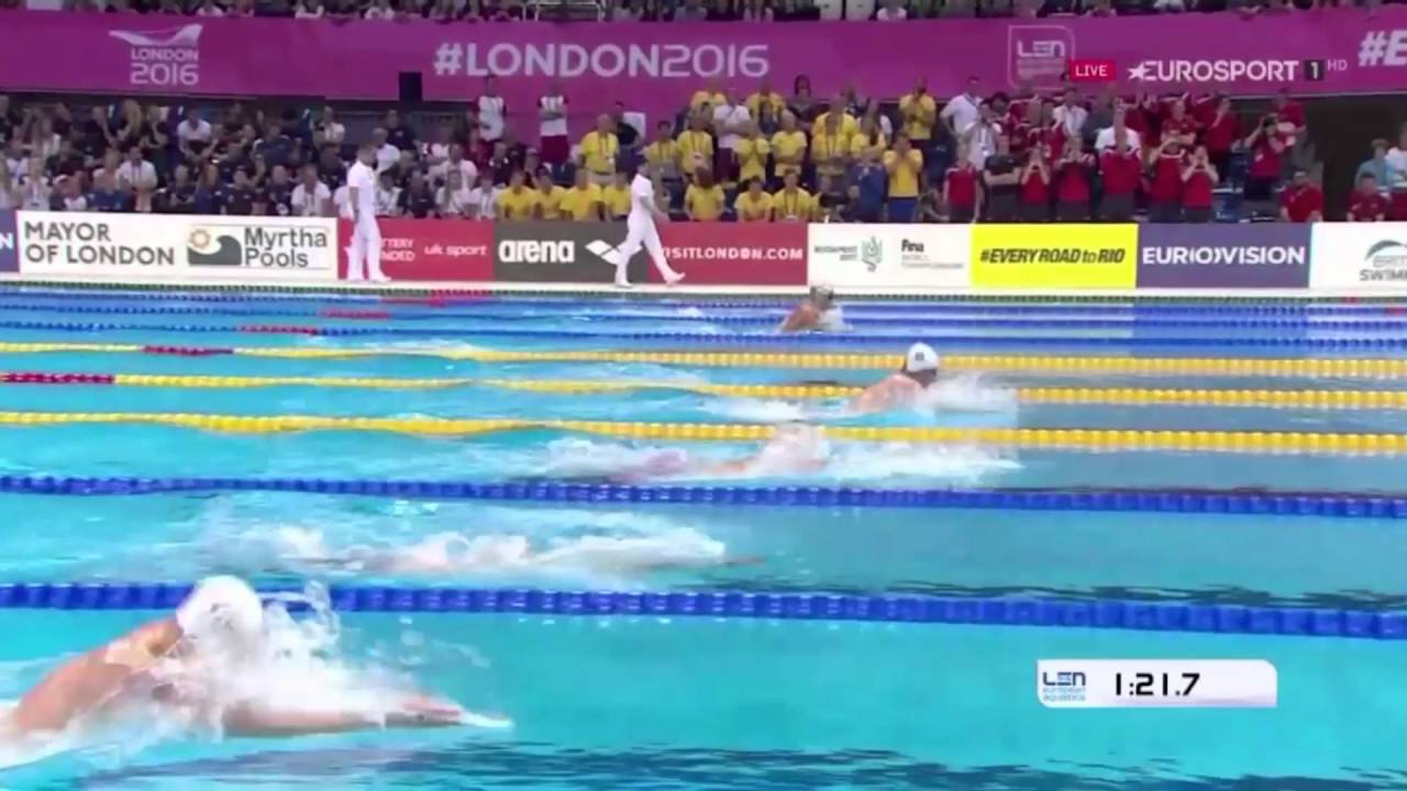 Ross Murdoch Wins Men's 200m Breaststroke Final LEN European Swimming Championships London 2016